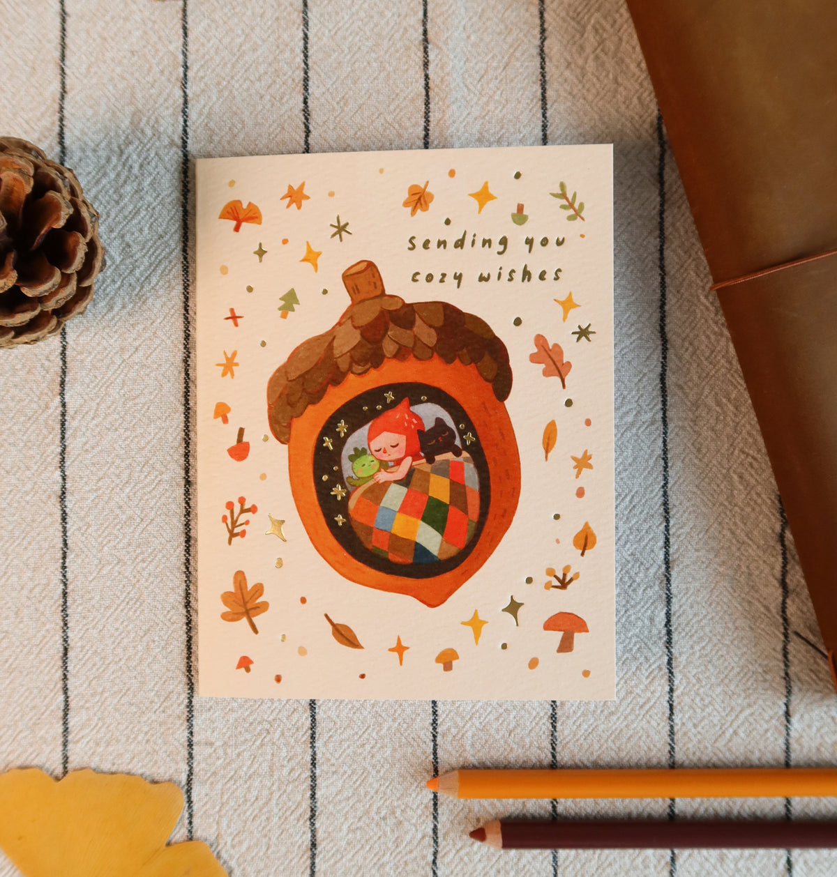 Sending Cozy Wishes - Greeting Card