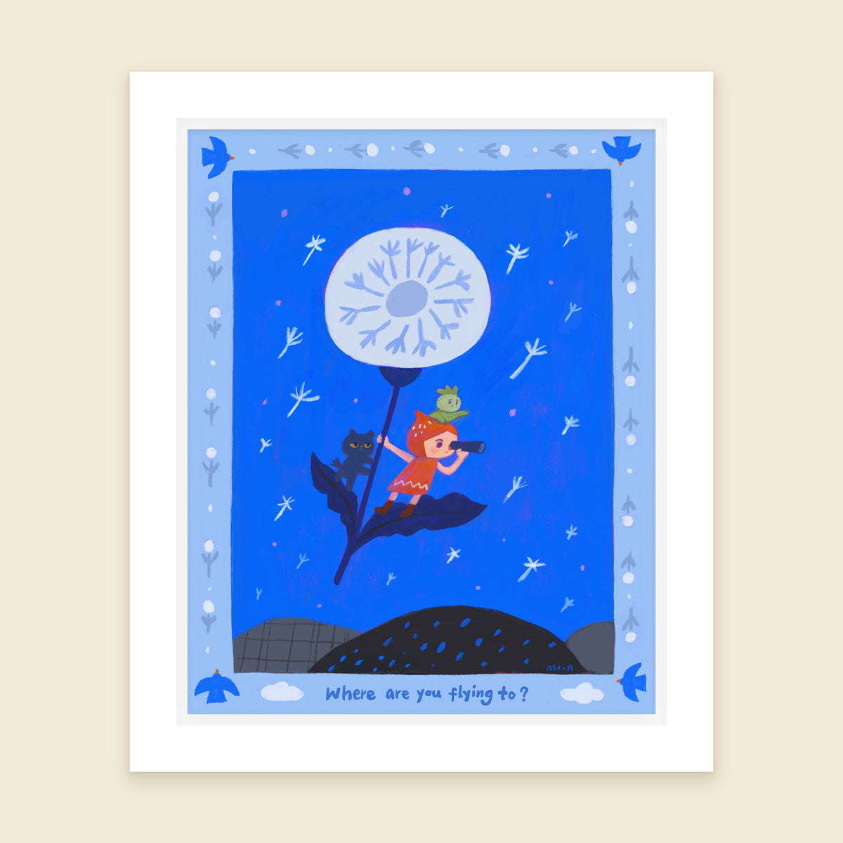 Dandelion - Art Print with Frame