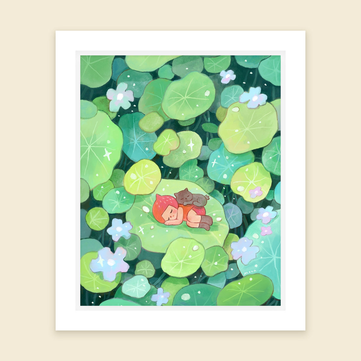 Summer Nap - Art Print with Frame