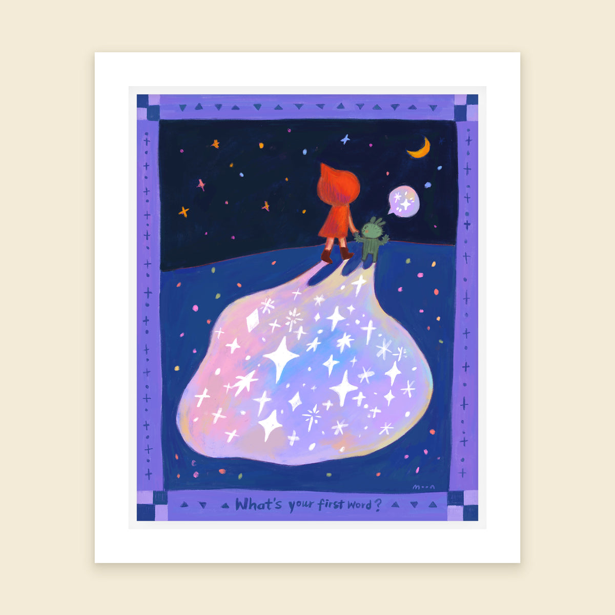 What's Your First Word - Art Print with Frame