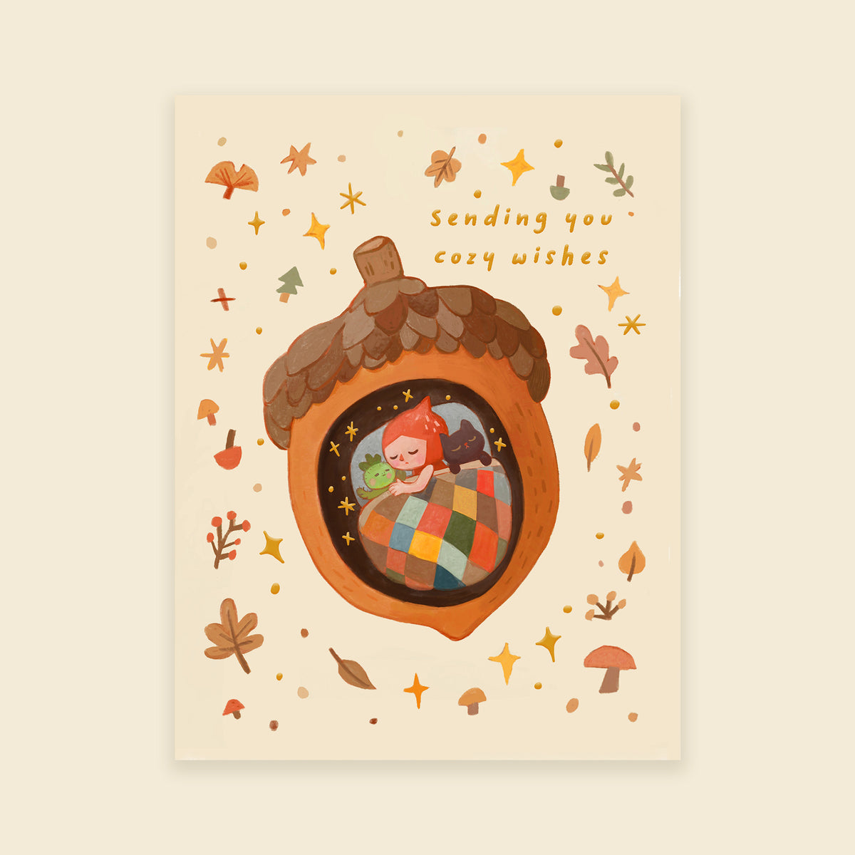 Sending Cozy Wishes - Greeting Card