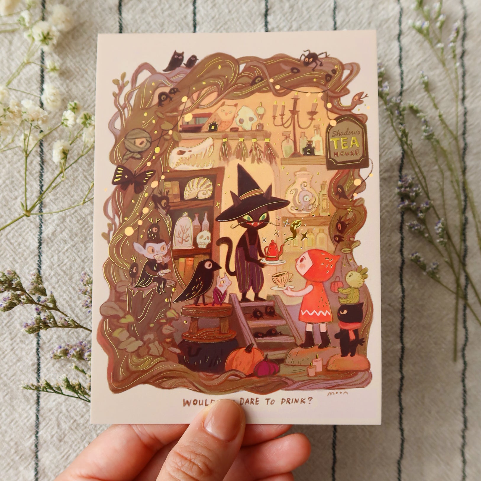 4x6" Mr. Shadow's Tea - Shimmer Mini Print