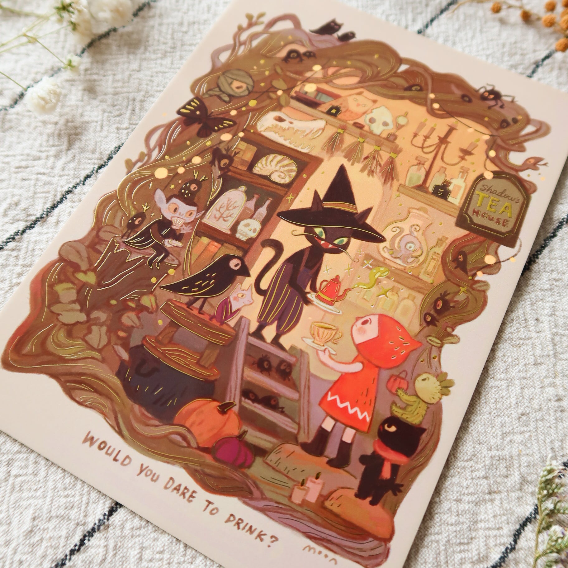 4x6" Mr. Shadow's Tea - Shimmer Mini Print