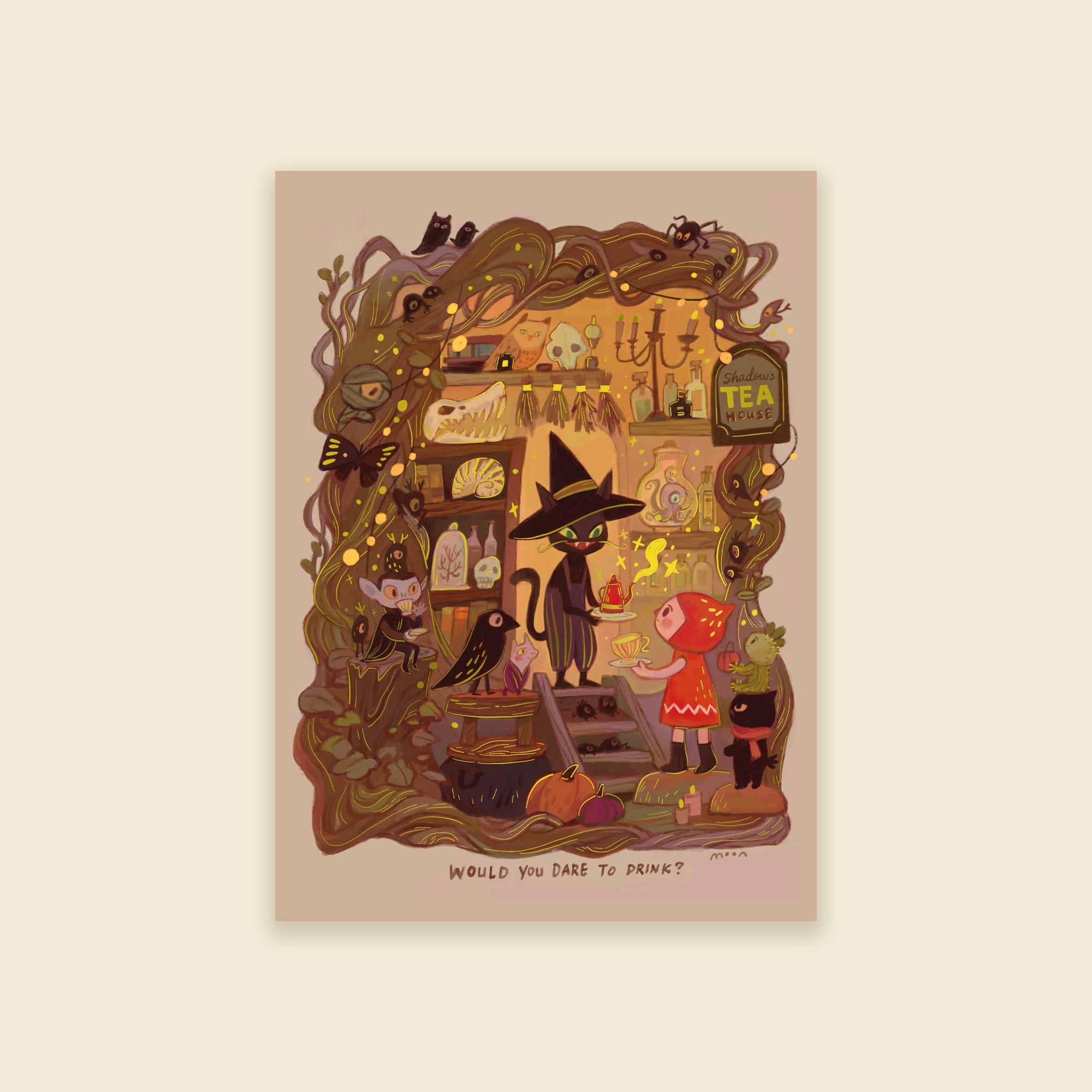 4x6" Mr. Shadow's Tea - Shimmer Mini Print